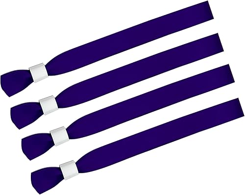 Paquete de 100 pulseras de tela para eventos, pulseras de tela de color sólido, pulseras de color sin logotipo resistentes al logotipo, adecuadas