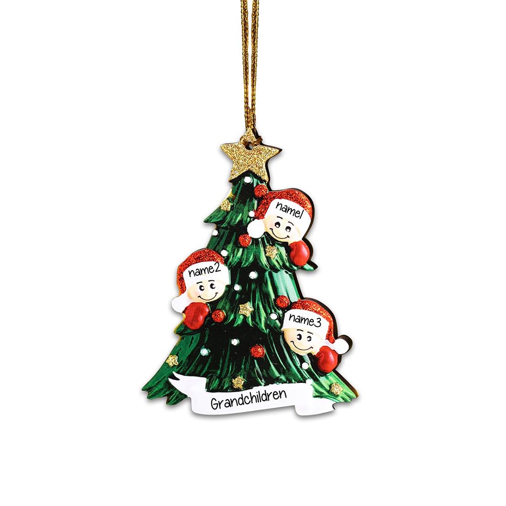 kaululu Personalised Christmas Tree Decorations Wood Pendant Christmas Ornaments with Names for Home,Indoor New Year Gifts (Style 1, Name 3)