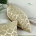 CaliTime Pack of 2 Cushion Covers Throw Pillow Cases Shells for Home Sofa Couch Modern Shining & Dull Contrast Quatrefoil Accent Geometric 18 X 18 Inches Gold