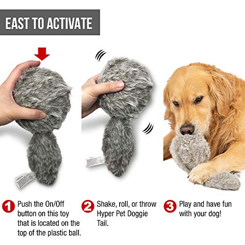 Hyper Pet Doggie Tail Interactive Plush (Wiggles, Vibrates, and Barks – Dog Toys for Boredom and Stimulating Play) - Image 4