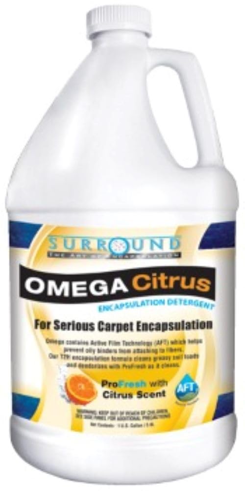 Surround OMEGA Citrus Professional Carpet Encapsulation Detergent, ProFresh with Citrus Scent, 1 Gallon