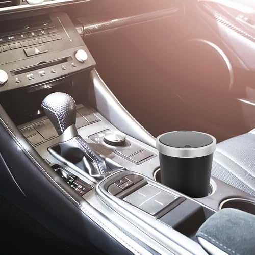 Bote de basura para coche rectangular de PP plata; organizador de residuos discreto y compacto 4