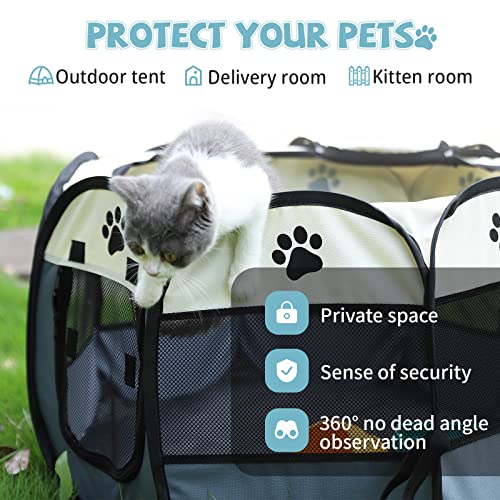 Sencone SC-PET-S-01 Portable Pet Playpen, Dog Playpen Foldable Pet Exercise Pen Tents Dog House Playground For Puppy Dog/Cat Indoor Outdoor Travel Camping Use thumb #1