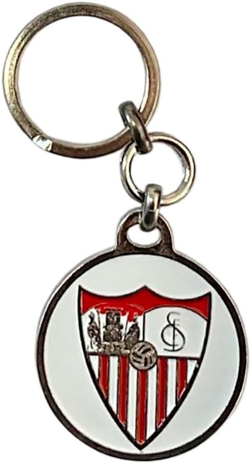 Keychain Round White Shield Keyring, white, Estandar, White, Estandar, Modern