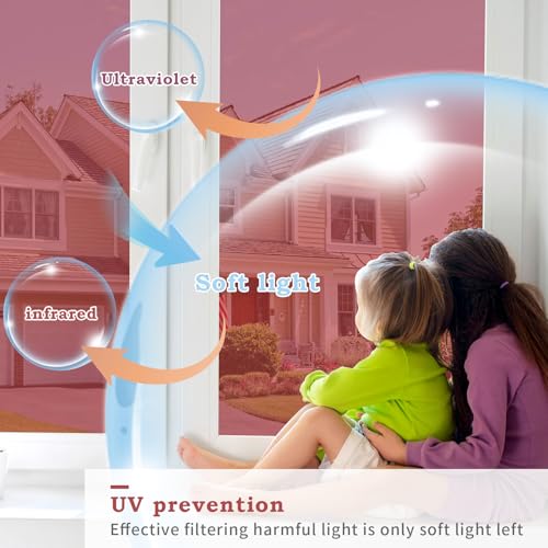 Filmgoo Window Privacy Film One Way Daytime Mirror Tint Treatments UV Heat Control Vinyl Stickers Sun Block Glass Paper Door Covering Reflective (Red Silver, 29.5 Inch x 6.5 Feet)