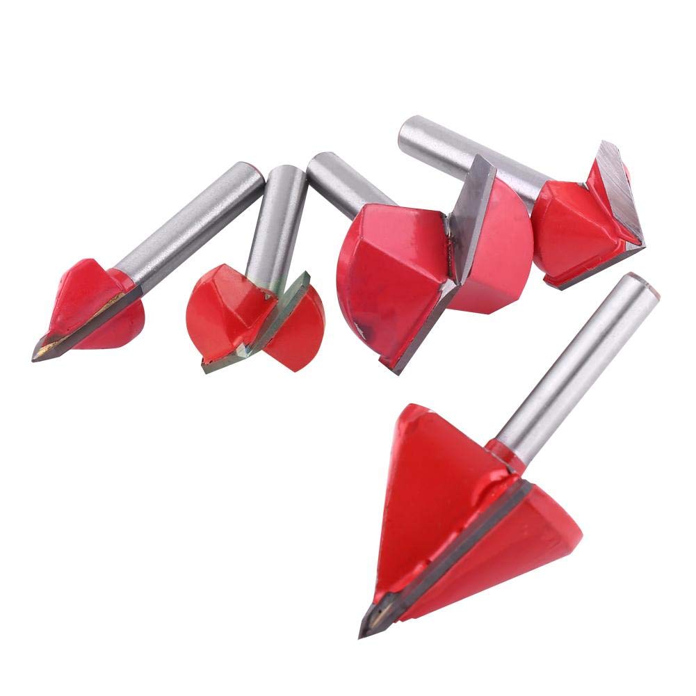1pc 3d acciaio al tungsteno lavorazione del legno cnc router bit sharp v-groove utensile taglio fresa fine 60/90/120/150 gradi 6mm albero(6 * 22mm*120°)