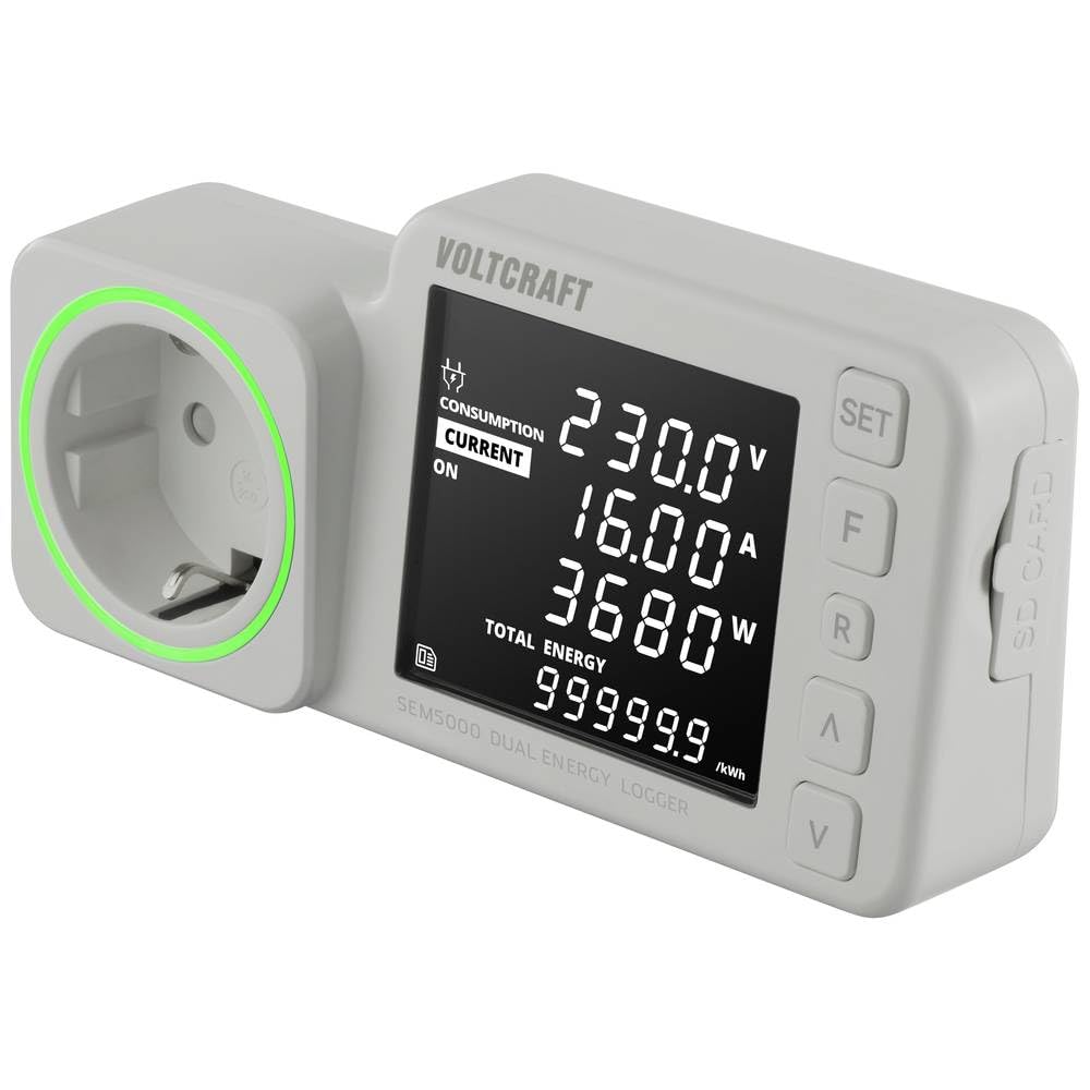 VOLTCRAFT SEM5000 DUAL Energiekosten-Messgerät Kostenprognose, Alarmfunktion, Stromtarif einstellbar, Datenloggerfunkti