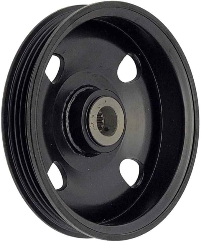 KarParts360 For Toyota Avalon 2000 01 02 03 2004 Power Steering Pump Pulley | Steel | Serpentine Belt Type | Black Color | Press-Fit Mount Type | 4 Groove | Replacement For 4431107020