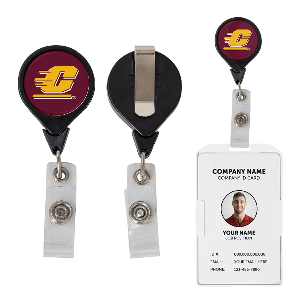 Central Michigan University CMU Chippewas NCAA Retractable Badge Holder Ticket Clip Reel ID-image-28