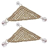 kathson Reptile Lizard Bearded Dragon Hammock Reptile Lounger,100% Natural Grass Fibers Hammock Bed...