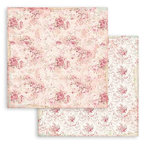 Stamperia Scrapbooking Small Pad 10 Sheets CM 20.3 x 20.3 (8 x 8 Inches) Backgrounds Selection - Ros