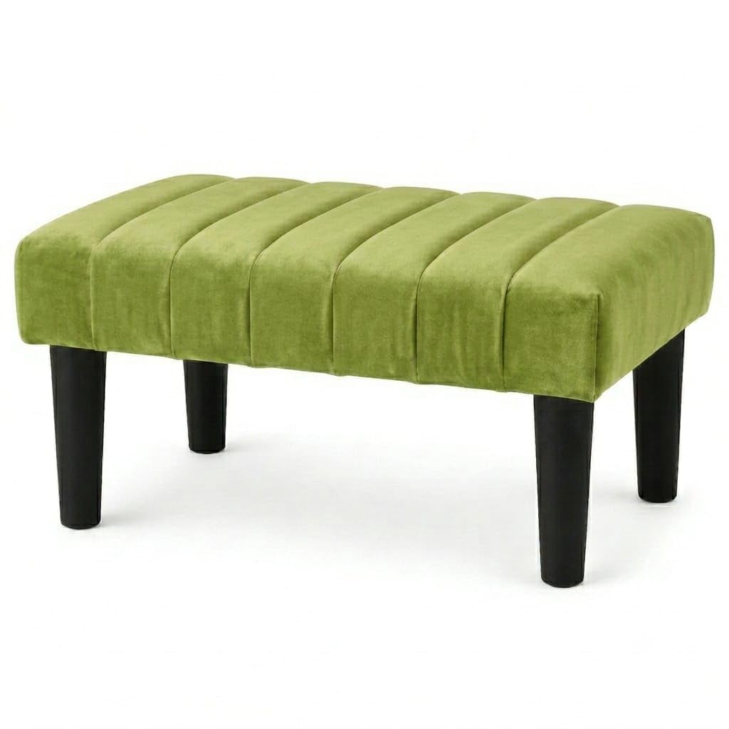 Luxury Velvet Foot Stool for Home | Premium Footrest Stool & Ottoman | Perfect Leg Rest for Sofa Set, Bedroom and Living Room (Green)-image-35
