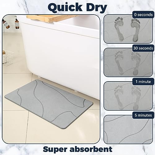 NAYAHOSE Stone Bath Mat, 100% Natural Diatomaceous Earth Shower Mat, Non-Slip Super Absorbent Quick Drying Bathroom Floor Mat - Image 2