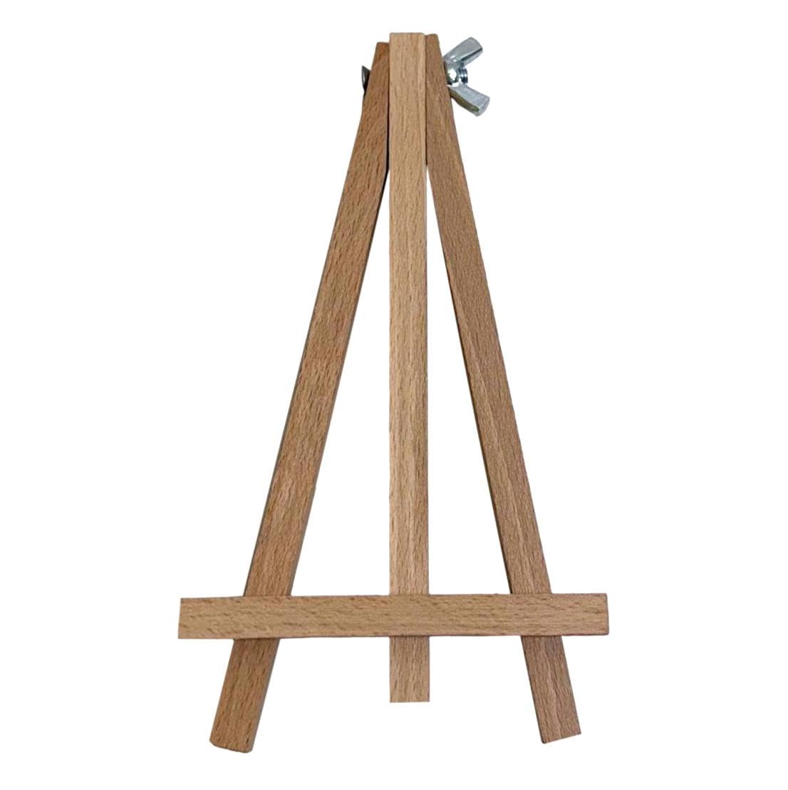 Wooden World Natural Wood – Mini Wooden Easel – Handy And Durable Stand For Mini Photos, Frames, Medals, Business Cards, Table Numbers, Mini Canvases – 16 Cm