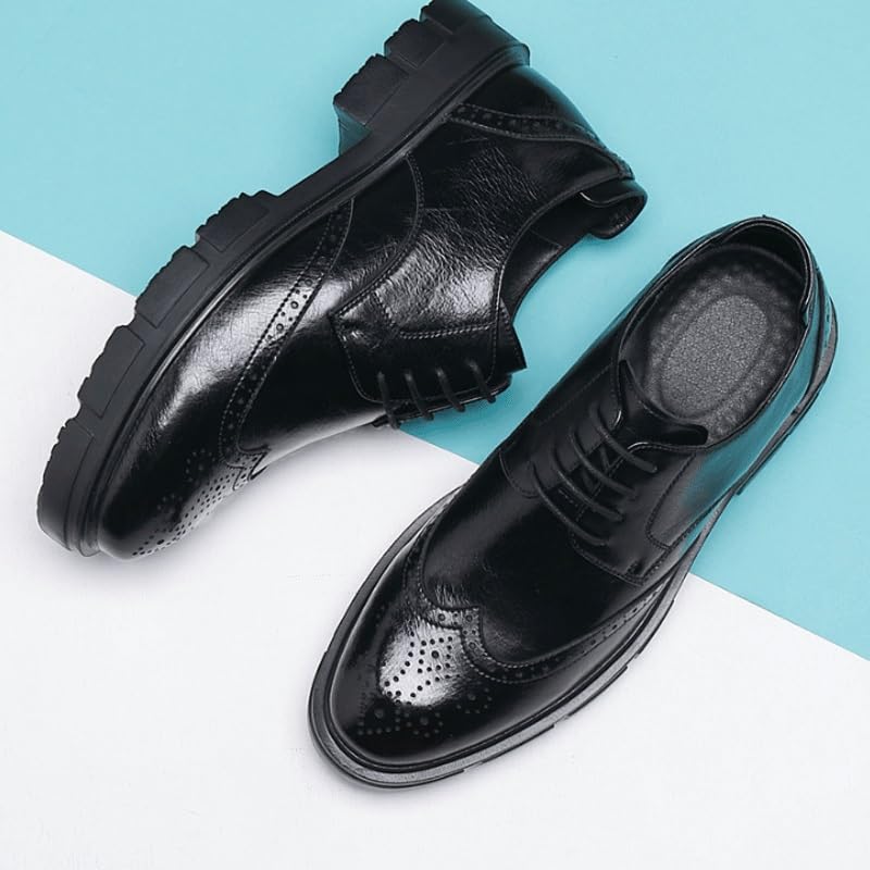 Men's Patent Leather Printing Slip On Platform Derby Casual Work Office Business Oxfords Business Formal Wedding Party Shoes3