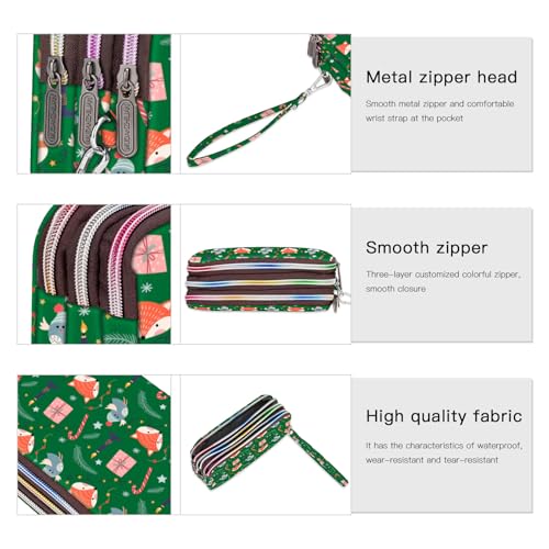 Image of BIAOTIE Large Capacity Wristlet Wallet - Women Printed Nylon Waterproof Handbag Clutch Purse