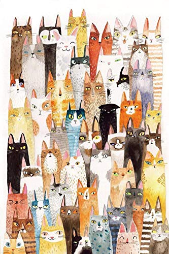 FDDPT Rompecabezas Adultos 1000 Piezas Gato Puzzle de Madera Juego Familiar 75x50cm