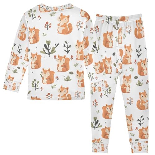 senya Fantastic Squirrel Pajamas Set Long Sleeve Soft Cotton Sleepwear 2 Piece2