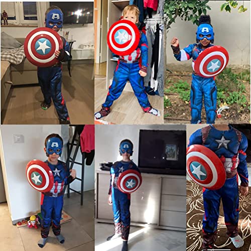 12 inch Captain America Shield Kids Superhero Prop Role Play Toy for Kids Boys Party Cosplay Red,