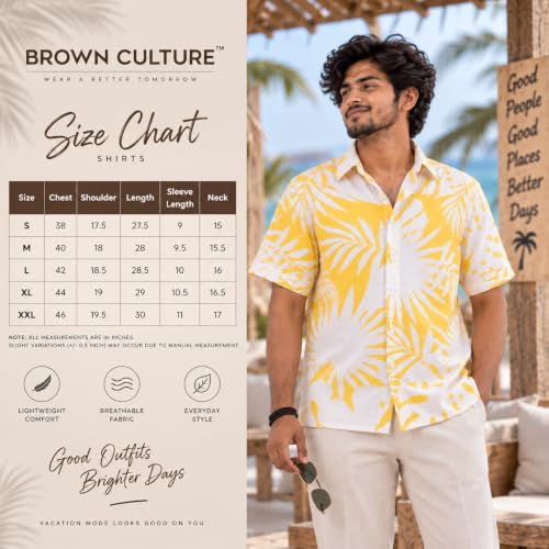 Image of BROWN CULTURE Printed Shirts for Men | Half Sleeve Shirt for Men | Cotton Half Sleeve | Cotton Blend Shirts for Men's | Casual Printed Shirt | Stylish Everyday Wear
