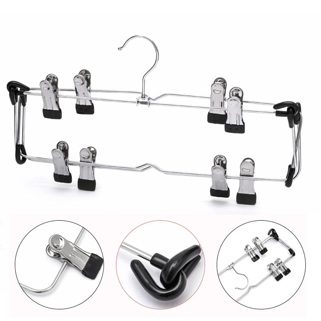 Colgador De Faldas De Metal De 4 Niveles, Ahorro De Espacio, con Clips, Organizador De Almacenamiento De Armario, Colgador De Pantalones Ajustable, 4 Uds. para Sudadera