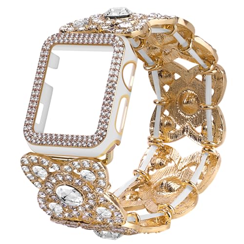 Bracelet Apple Watch femme VIQIV strass chic et coque pailletée