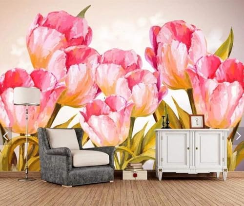 Tzxztt Dibujado A Mano Sencillo Tridimensional Rosa Flores Moderno Papel Pintado 3D Seda Texturizada Primera Calidad Neutros Material Ideal Para SalóN Dormitorio-200cm×140cm