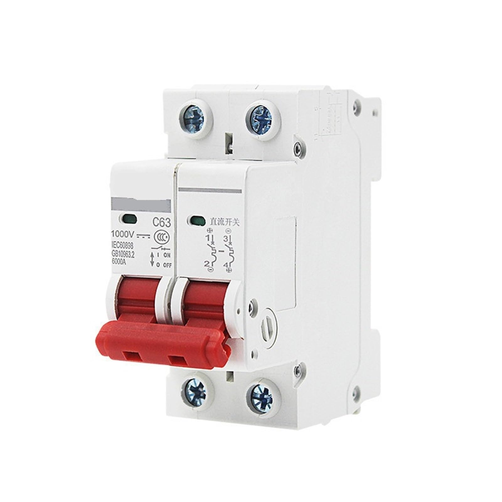 2P DC 1000V Solar-Mini-Leistungsschalter 6A/10A/16A/20A/25A/32A/40A/50A/63A DC MCB for PV(16A)