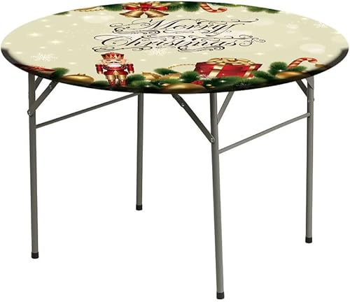 Miniatura 3 de Mantel redondo, mantel de Navidad para mesa auxiliar, adornos de Noel con ramas de abedul, lindas cintas, se adapta a mesas redondas de 61 pulgadas