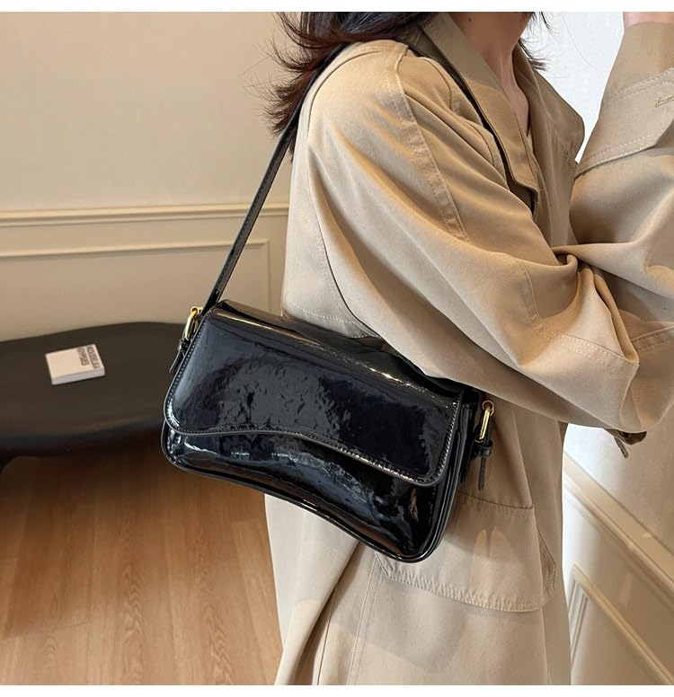 Image of Shoulder Bags for Women Y2K Purse Trendy Cherry Hobo Handbags Vegan Leather Clutch Saddle Bag with 2 Removable Strap