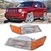 GZZTORES Front Turn Signal Side Light Cover for Patriot 2007 2008 2009 2010 2011 2013 2014 2015 2016 2017 Passenger&Driver Marker Corner Lights Assembly Accessories