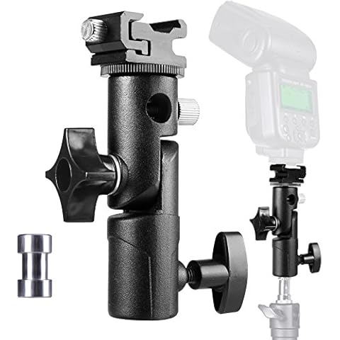 FOTYRIG Camera Flash Speedlite Mount Flash Stand Umbrella Holder Shoe Mount Swive Light Stand Bracket Flash Adapter Compatible for Nikon Pentax Olympus Nissin Metz and Other Speedlite Flashes E Type Cover