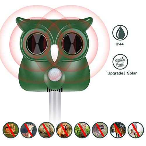 Repellente Gatti Ultrasuoni Solare Impermeabile a Fequenza Regolabile per Allontanare Gatti, Cani, Ratti, Uccelli, Scoiattoli e Volpi Adatto agli Giardino, Prato, Cortile, Fattoria (1 Pack)