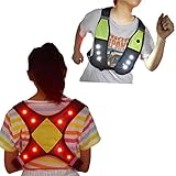 LED Light Up Reflective Running Vest, USB Rechargeable, Machine Washable, Adjustable Waist with...