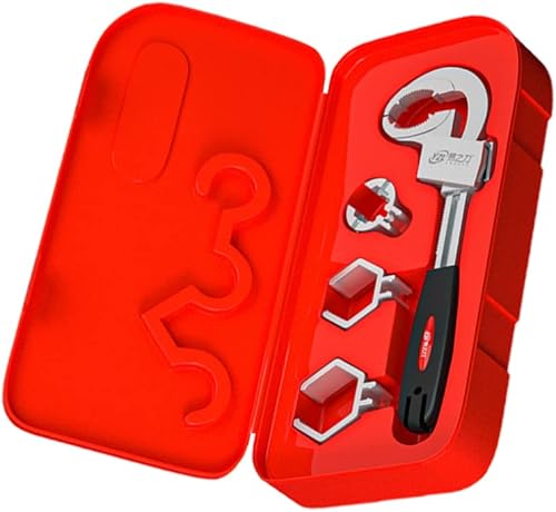 Angoily Juego de llaves de fregadero de mono, llave de aleación para lavabo, llave de trinquete de baño, herramienta de fontanería con cabezal de