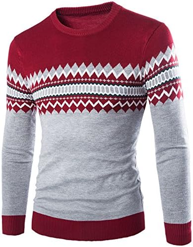 ニット セーター メンズ 長袖 トップス カットソー カラーマッチング 2色 おしゃれ カジュアルセーター 模様入り ボーダー 暖かい 秋冬春 大きいサイズ 001 22公式店舗