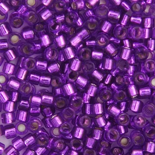 Miyuki Delica 11/0 Magenta Silver Lined-Dyed 50gms Bag of Japanese Glass Beads
