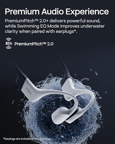 Image of SHOKZ OpenSwim Pro Open-Ear MP3 Headphones, White, IP68 Waterproof, 32G MP3
