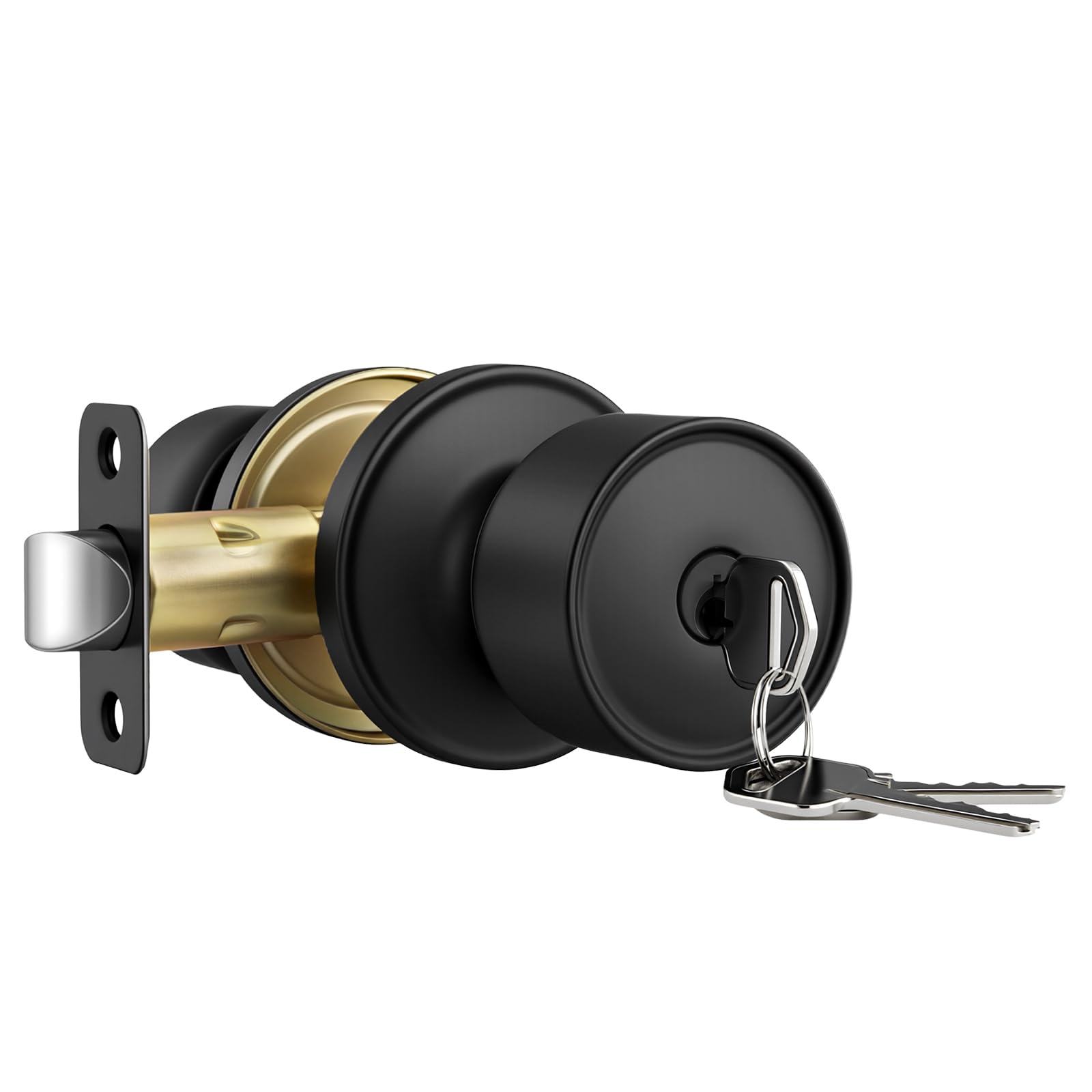 Goldenwarm Matte Black Privacy Door Knobs (10 Pack) -19