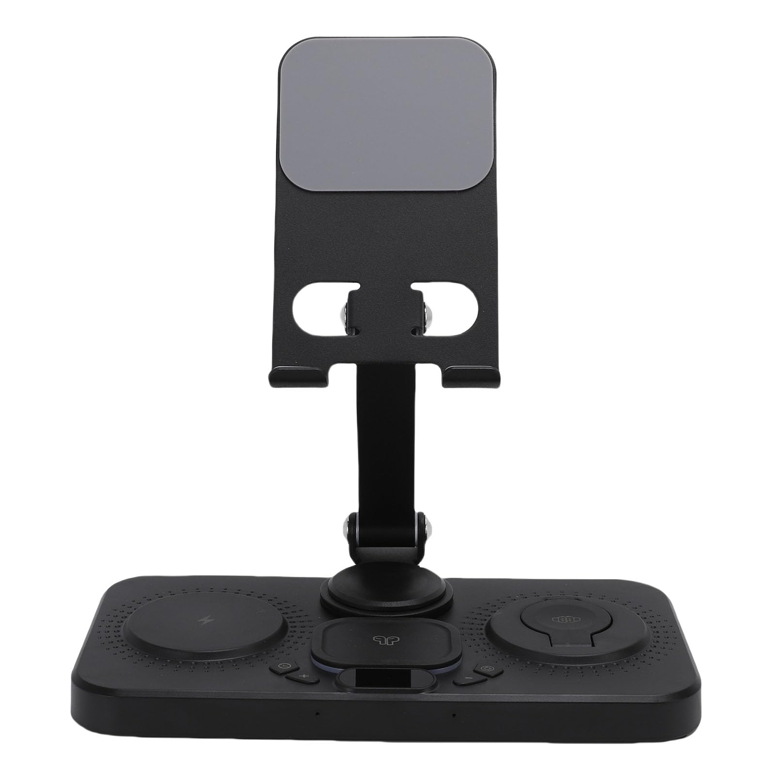 Tangxi 6 en 1 Chargeur sans Fil pour Les Appareils iOS, Station de Charge Rapide 15W avec Horloge Numérique et 6 Lumières Réglables de Couleur, pour la Série 16 15 14 Watch Series 1 à (Black)