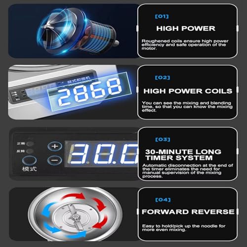Pétrin à spirale de 2200W pour réussir vos pâtes difficiles sans effort - 6