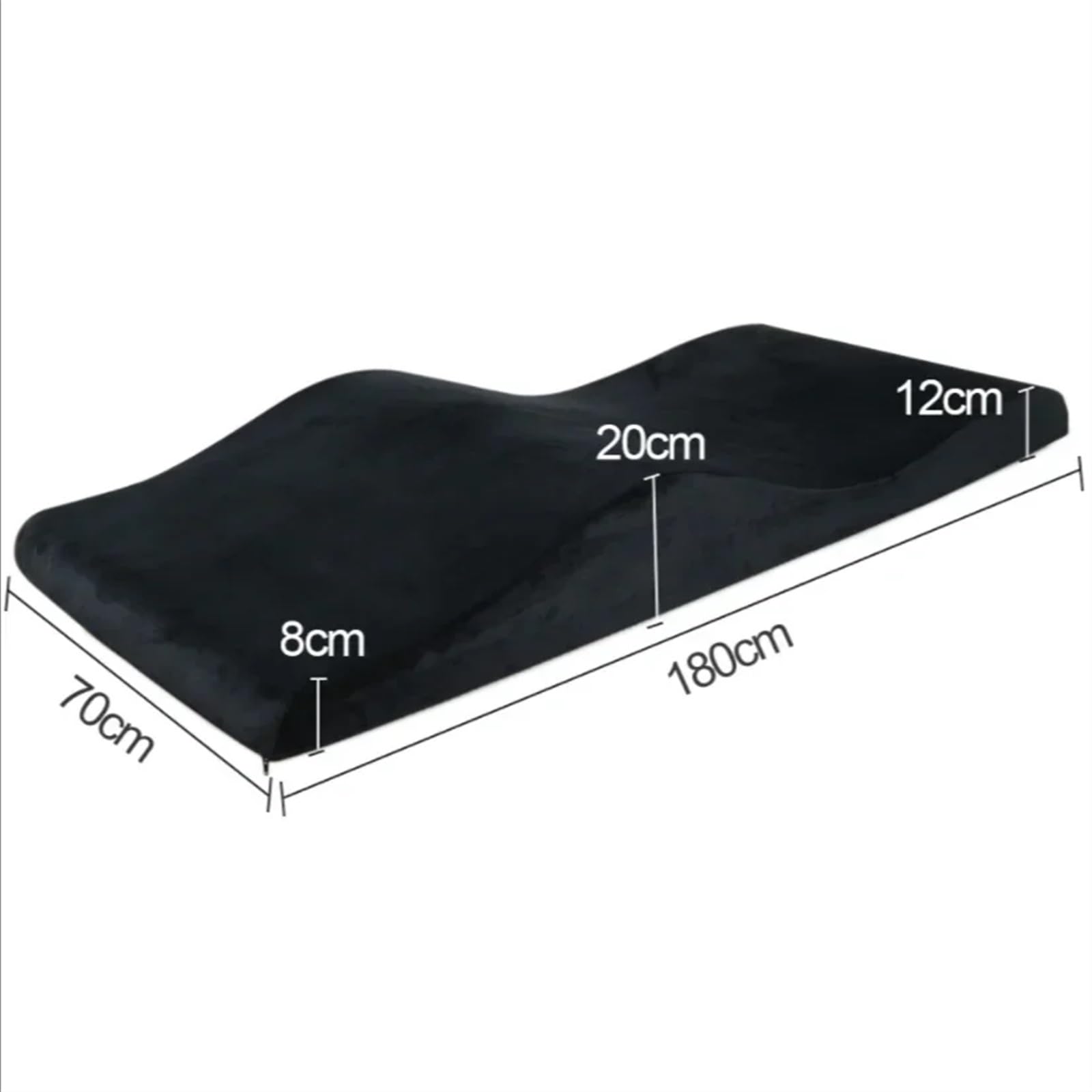 ColchóN para Camilla De Masaje Cama de Masaje Curvada con extensión for salón de Belleza, colchón de Terciopelo for Mesa de masajes para SalóN De Belleza(Black Mattress)