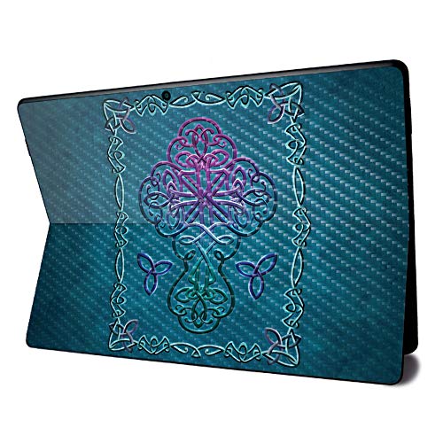 Image of MightySkins Carbon Fiber Skin for Microsoft Surface Pro X - Celtic Cross | Textured Carbon Fiber Finish | Easy to Apply, Remove, and Change Styles | Made in The USA