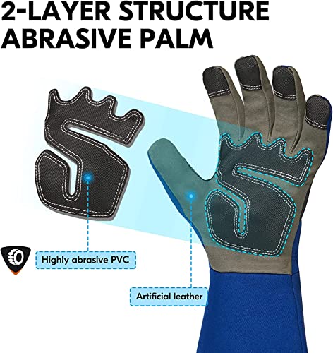 Vgo... Garening Gloves Men Long Sleeves in Leather with Touchscreen - Image 3