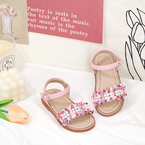 Image of GINFIVE Toddler Girls Sandals Little Girls Kids Summer Shoes Toddler Sandals