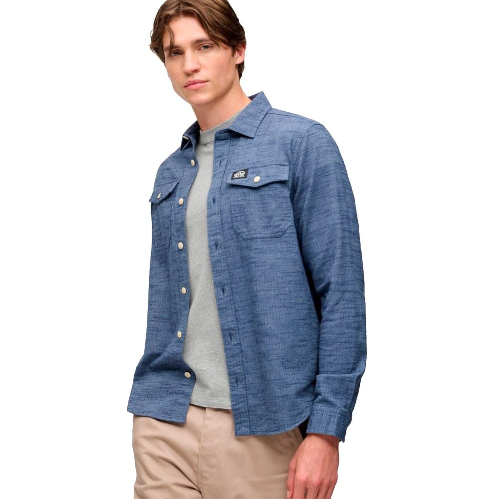 Superdry Camicia A Maniche Lunghe Herringbone Workwear XL