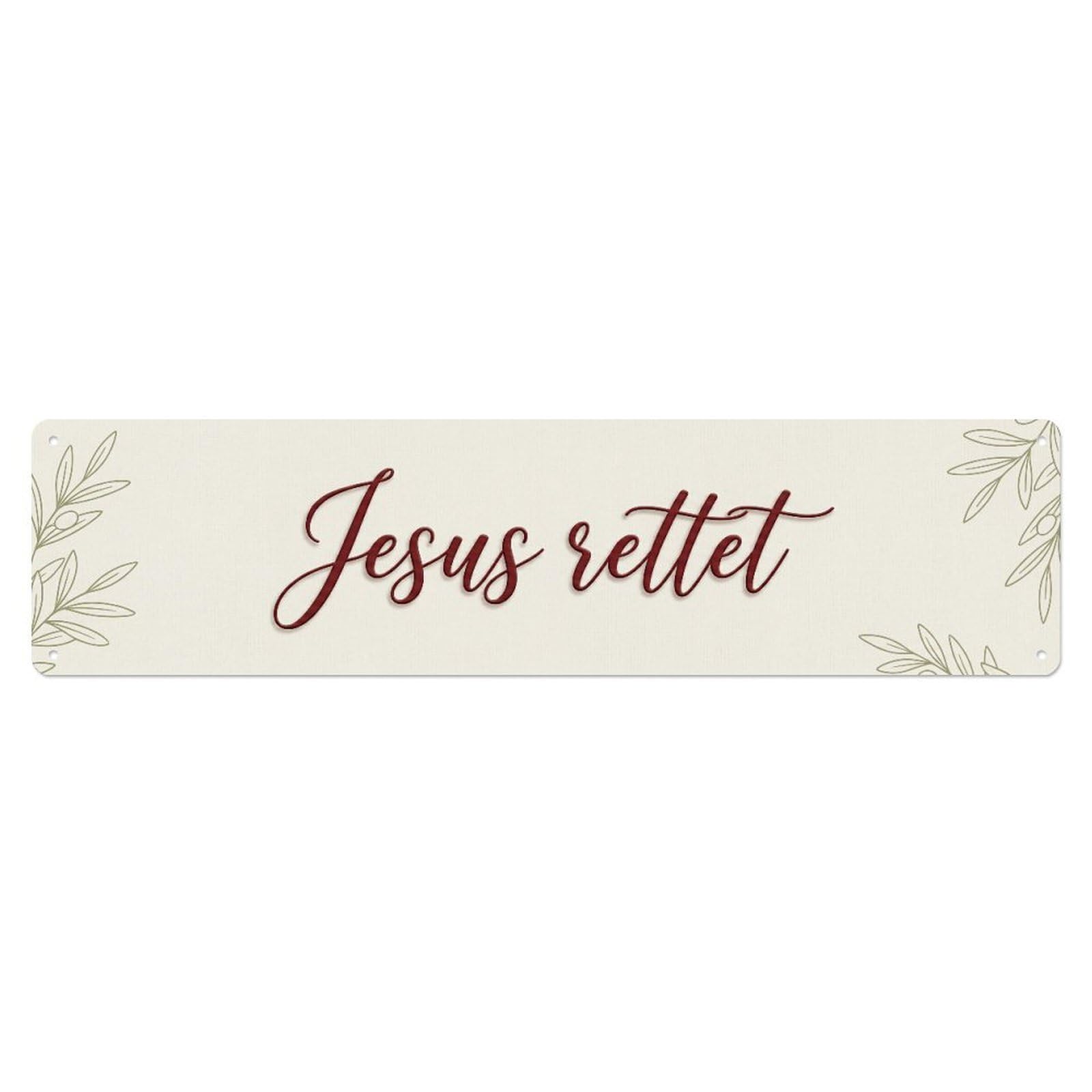 Jesus Rettet Salvation Christian（1） Metal Tin Skinny Sign Plaque Wall Decor for Cafe, Club Bar, Office, Home Garden Metal Poster 4x16Inch