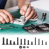 Zestaw śrub z łbem stożkowym Torx, M3, M4, M5, czarny, metryczne śruby gwintowane z nakrętkami