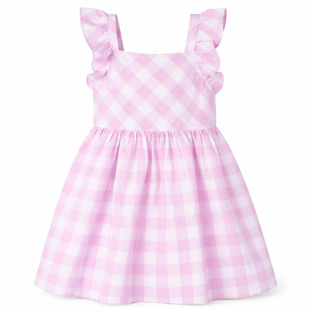 Mayoral Vestito Bambina, 3-9 Anni, Rosa con Fiori Applicati, Bretelle con Volant, Schiena Stile Nuotatore, Jersey di Cotone Elasticizzato