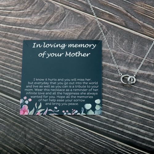 PLITI In Loving Memory Of Your Mother Sympathy Gift Memorial Gift Double Interlocking Circle Necklace For Loss Of Mother3